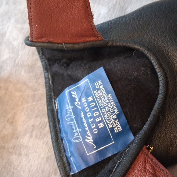 Maroon Bell Leather Gloves Black Brown  Medium - Picture 6 of 10